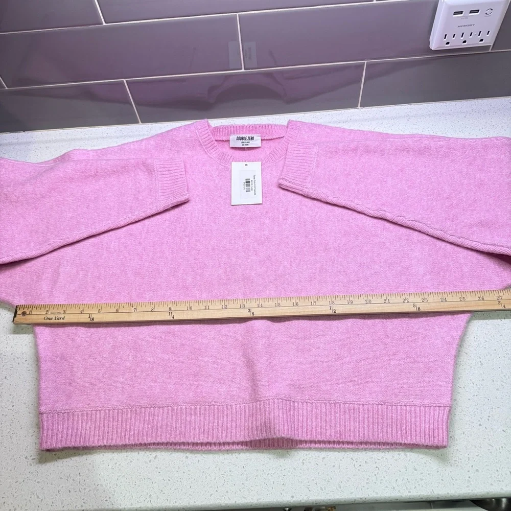 Double Zero Pink Crewneck Sweater with Dolman Sleeves Large - NWT - Picture 7 of 10